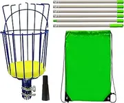 Fruit Picker with Basket, Fruit Picker Tool, Telescopic Handle Fruit Picker, Adjustable Length Stainless Steel Efficient Fruits Catcher, Rustproof Tree Picker for Orange Lemon Fruits