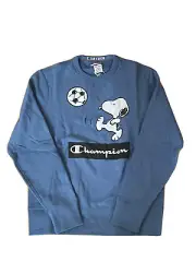 Champion x Todd Snyder Peanuts Snoopy Soccer Crewneck Sweatshirt Blue Sz Medium