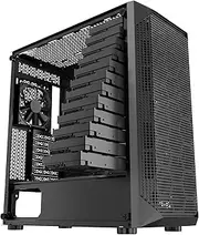 VEVOR PC Gaming Case, Mid-Tower, Computer Case with High-Airflow Tempered Glass Panel, Dust Filter, 4 x 120 mm Fans, Cable Management, for GPU up to 270 mm in Length, Compatible with ATX/M-ATX/ITX