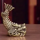 Chinese Feng Shui Decor Brass Statue Chi Wen for Desk Spring Festival Shelf
