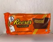 Reese’s Peanut Butter Cups 2 half pound cups, each cup 8 oz. Best by 06/2025