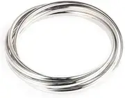[FEATUR] Ladies Jewellery Gift,Silver Bracelets for Womens,Charm Bracelet, Women's 925 Sterling Silver Bracelet Matryoshka Twist Thread 5 Rings Interlocking Glossy Bracelet Silver