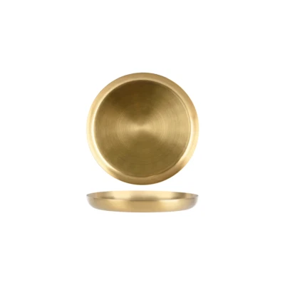 Round Serving Tray Satin Brass PVD Coated 265x30mm Zanzi Bar Party Event