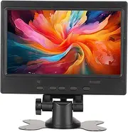 7 Inch Portable Monitor Small HD Monitor 1024x600 Supports HD Multimedia Interface VGA AV, Build in Speakers for PC OS X Mini TV RPi Car Display Gaming (Butterfly Bracket AU Plug)