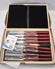 Vevor Wood Chisel Set 8 Piece Lathe Chisels 7" Woodworking Tools w Wooden Box