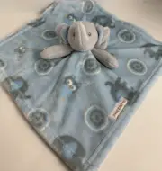 NEW Blankets & Beyond Blue And Grey Elephant Owl Security Plush Baby Nunu Toy