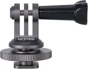 Niceyrig Action Camera Tripod Mount Cold Shoe(Hot Shoe) Adaptor for GoPro MAX/GoPro Hero/DJI Osmo