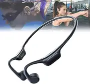 IP68 Waterproof Swimming Bone Conduction Headphones - 32GB Wireless Open Ear Earphones with Mic | Lightweight & 8H Battery | Stereo & No Sound Leakage,for Running Cycling,Black