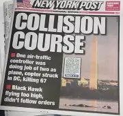 NEW YORK POST NEWSPAPER - JANUARY 31, 2025 - COLLISION COURSE