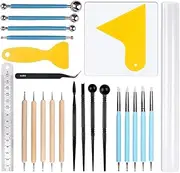 Set of 24 ZONADAH Carving Modeling Clay Sculpting Tool Including Ball Stylus Dotting Tools Silicone Sculpting Tools for Embossing Art Coloring Nail Art Painting