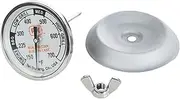 PK Grills Tel-Tru BBQ Grill Thermometer Outdoor Grilling Temperature Gauge Kit, Includes Charcoal/Smoker Thermometer Probe, Wing Nut, and Silver Flashing, PK99085