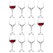 LAV 12 Piece Lal Red Wine Glasses Set - Contemporary Stemware Goblets - Fine Rim - 400ml