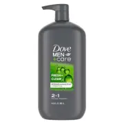 Dove Men+Care 2 in 1 Shampoo and Conditioner Fresh & Clean for Clean Hair Shampo