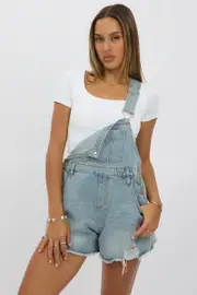 Denim Overall shorts - Size 10S, Women's Dungaree