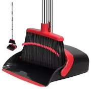 Broom and Dustpan Set, 55-in Long Adjustable Handle Broom Dustpan Combo with ...