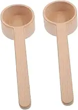 CONGARTENO 2pcs Wooden Long Handle Spoon for Tea Leaves Salt and Milk Powder Kitchen Measuring Scoop with Ergonomic Design for Cooking and Serving