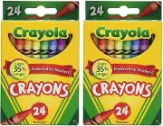 Crayola Classic Crayons 24 Colors Back to School Multicolor Crayons, 2 Packs
