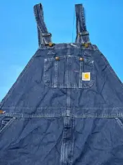 Carhartt® Bib Overalls Men's Workwear 48 X 32 Denim Carpenter Pockets New