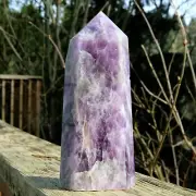 AMETHYST CRYSTAL POINT TOWER SINGLE TERMINATED NATURAL QUARTZ HEALING GEMSTONE