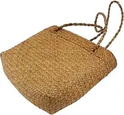[BESPORTBLE] Woven Straw Beach Tote Bag for Women Durable Lightweight Handbag with String Closure for Travel and Everyday Use Yellow