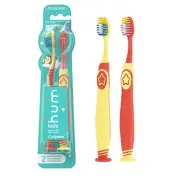 Hum Kids Toothbrushes 2 Pack Extra Soft Bristles Tongue Cleaner Suction Cup