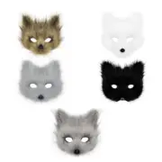 Wolf Mask Masquerade Mask Hallowee Mask Half Face Mask Foxes Mask Plush Mask