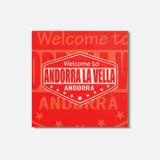 Andorra La Vella City Andorra Grunge Travel 4'' X 4'' Square Wooden Coaster
