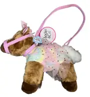 Poochie & Co Girl's Sparkly tie dye Unicorn Pony Horse Plush Purse