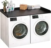 Washer Dryer Countertop, Laundry Countertop with Edge Rails Non-Slip Pads, Black Laundry Room Countertop, Washer Dryer Topper, Laundry Machine Cover for Storage and Organization, 27.5" W x 54" L