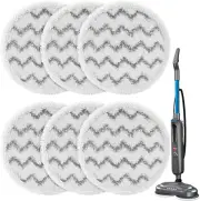6-Pack 3897A / 3712 Rotating Steam Mop Pads Replacement for Bissell Spinwave Sma
