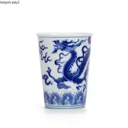 Dragon Chinese Tea Cup White and Blue Beautiful Teacup Phoenix Teaware A Cup