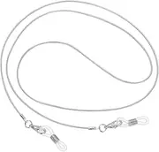 [uxcell] Eye Glasses Holders Around Neck, White Snake Bone Eyeglasses Strap Fashion Stylish Beaded Lanyard Glasses Chain for Women Sunglasses Old Lady Glass, 1 Pcs
