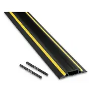 D-LINE Medium-Duty Floor Cable Cover 3 1/4 x 1/2 x 6 ft Black with Yellow Stripe
