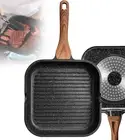 Non Stick Grill Pan for Stove Tops, Versatile Griddle Pan with Pour Spouts, Tast
