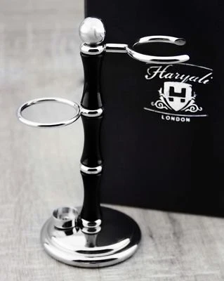 Shaving Safety Razor Super Badger Hair Brush Stand Holder Home Shaver Kit Black