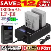 2× LP-E8 Battery & Dual Charger For Canon EOS 700D 600D 550D 650D Rebel T2i T3i