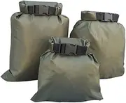 [JUMPLAWN] 3Pcs Dry Bag Lightweight Storage Pouch for Camping Boating Kayaking Rafting Fishing Army Green Essential for Outdoor Activities