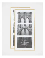[Cooper & Co] Metal 3 Slot Collage Photo Frame 13x18cm Set of 2 in Gold
