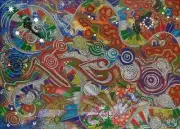 QPuzzles 500XL Piece Jigsaw Puzzle - Indigenous Art - Awakening