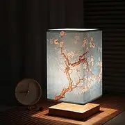 Retro Antique Wood Bedside lamp Base Fabric Table lamp Creative Night Light Bedroom Decoration Bedside lamp Table lamp(Color:A)