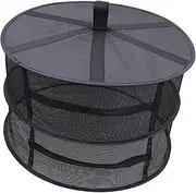 ibasenice 1 Set Outdoor Drying Rack Net Mesh Hanging Dryer for Camping Two Black Design with Zipper Carry Bag for Fruits Flowers and Vegetables