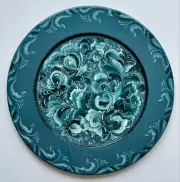 14” Norwegian Rosemaling Wooden Decorative Plate,Telemark