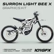 Surron Light Bee X Graphics Kit FOX RACE LINE White Grey Decals Stickers