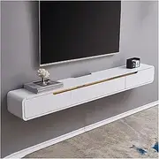 tv stand unit Modern Floating TV Stand, 47.2/59/70.8inch Wall Mounted Console Entertainment Center with Platform and 2 Drawers Media Table Cabinet for Living Room living room furniture(White,150*20*24
