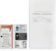 Yourkar Car Registration and Insurance Holder, 9.56"×5.19" Automotive Glove Box Organizer, Vehicle Card Document Glove Box Organizer for Documents Cards License, Car Accessories (White)