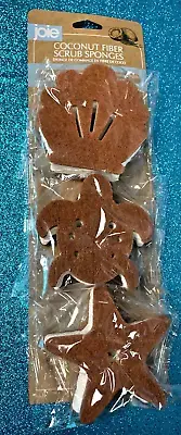 Beach & Seaside Coconut Fiber Scrubbing Pads Beachside Turtle Starfish Shell NEW