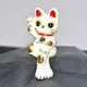 大眼招手 坐姿幸運 白色招財貓 陶瓷 日本製