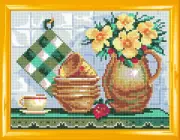 DIY Cross Stitch Kit "Still life" with Printed Tapestry Canvas
