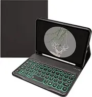 Acphtab Keyboard Case for iPad Mini with Detachable 7 Colors Backlit Keyboard, Slim Leather Folio Shockproof Cover for Apple iPad Mini 5 2019/iPad Mini 1 2 3 4 (Black)