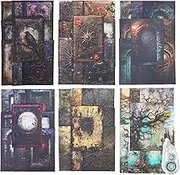 MIYOULUNA 180Pcs Vintage Gothic Scrapbook Paper, Antique Junk Journal Supplies for Scrapbooking Kit, Aesthetic Tree, Spider, Door, Book Designs for Creative Journaling, DIY Crafts
